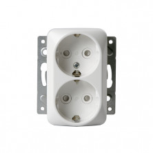 ABB Jussi Бел Розетка DoubleSCHUKO с заземлением, 16А/250В, зажимные клеммы