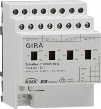 Gira KNX Актор 4-канальный 16 А, возм ручное управление DIN-рейка