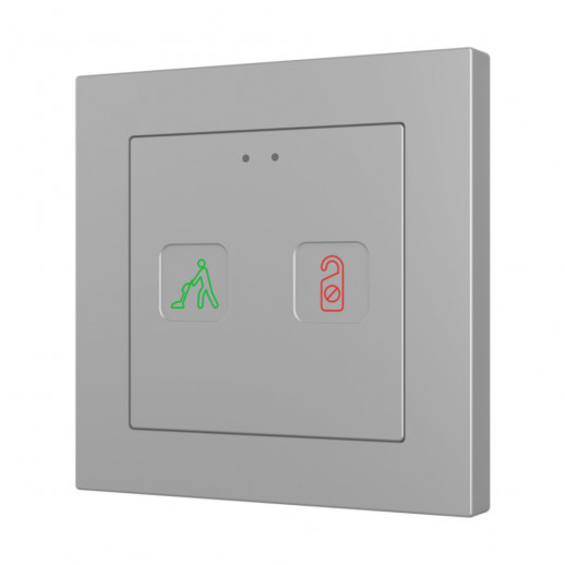 Выключатель сенсорный KNX, 2-кнопочный с иконками DND/MUR, 55x55мм Zennio Tecla 55 X2 Sign