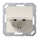 JUNG Штепсельная розетка SCHUKO 16A 250V~ с крышкой и защитой от детей слоновая кость