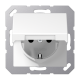 JUNG Штепсельная розетка SCHUKO 16A 250V~ с защитой от детей с крышкой термопласт белая