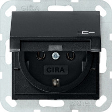 Gira S-55 Розетка с/з 16 A, 250 В с откидной крышкой