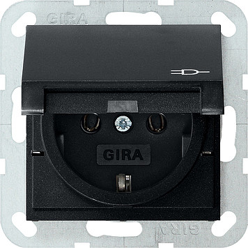 Gira S-55 Розетка с/з 16 A, 250 В с откидной крышкой