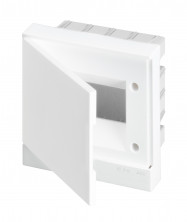 ABB Basic E Бокс в нишу 6М белая непрозрачная дверь (c клеммами)