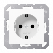 JUNG Штепсельная розетка SCHUKO 16A 250V~ с защитой от детей термопласт белая