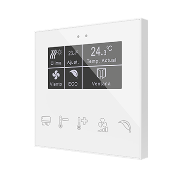 Контроллер комнатный KNX, c экраном 2.4 дюймов и датчиком влажности Zennio Flat Display v2