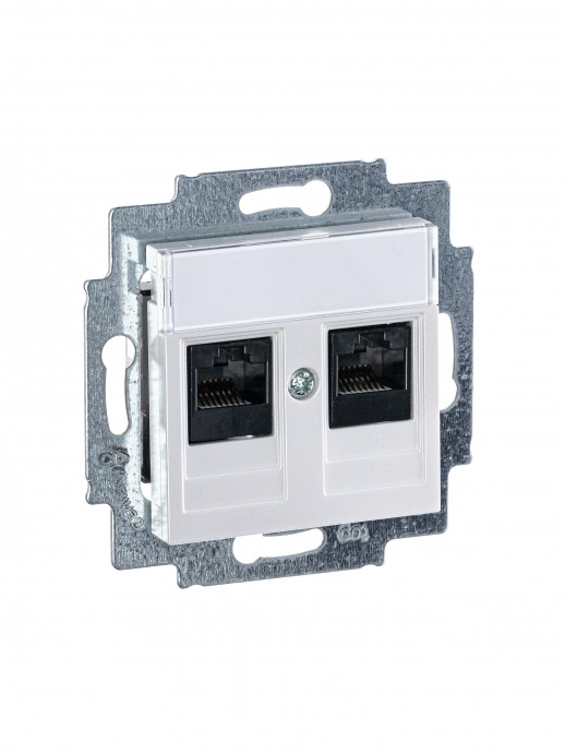 ABB EPJ Levit жемчуг / ледяной Розетка компьютерная, 2хRJ45 кат,5e, жемчуг