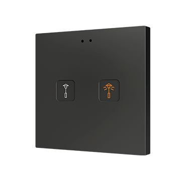 ZVITR2A Сенсорный переключатель 2 кнопки антрацит с RGB-подсветкой Zennio Tecla RGB 2 PC-ABS 