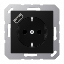 JUNG A Flow/A 550 Черный матовый Розетка с USB-зарядным устройством, тип А, SCHUKO