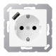 JUNG A Flow/A 550 Белый матовый Розетка с USB-зарядным устройством, тип А, SCHUKO