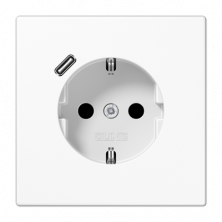 JUNG SCHUKO® Розетка с USB-зарядным устройством, тип С; термопласт; белый