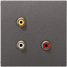 JUNG 2x Cinch Audio (RCA) / Composite Video, антрацит