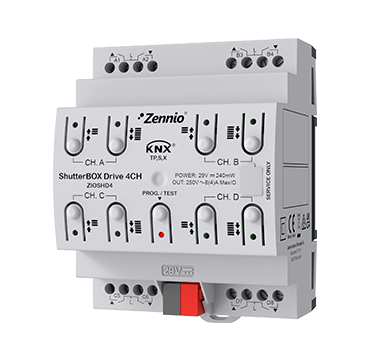 Актуатор KNX жалюзийный, 4-канальный Zennio ShutterBOX Drive 4CH ZIOSHD4