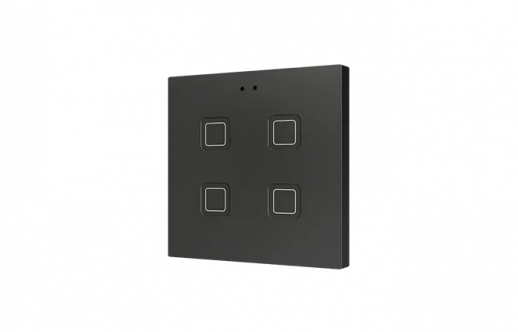 ZVITR4A Сенсорный переключатель 4 кнопки антрацит с RGB-подсветкой Zennio Tecla RGB 4 PC-ABS 