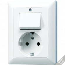 JUNG Штепсельная розетка SCHUKO 16A 250V~ с универсальным выключателем слоновая кость