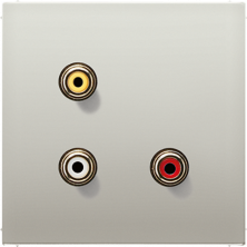 JUNG 2x Cinch Audio (RCA) / Composite Video, нержавеющая сталь