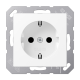 JUNG A Flow/A 550 Белый матовый Розетка 16A 250V с защитой от детей, SCHUKO