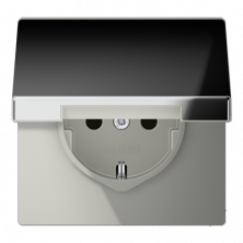 JUNG Штепсельная розетка SCHUKO 16A 250V~ с откидной крышкой; полированный хром