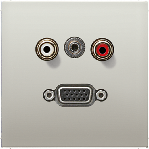 JUNG 2x Cinch Audio (RCA) / Stereo Jack (TRS 3.5 mm) / VGA, нержавеющая сталь
