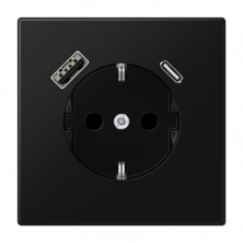 JUNG LS 990 Черный матовый Розетка с USB-зарядным устройством, тип A+С, SCHUKO