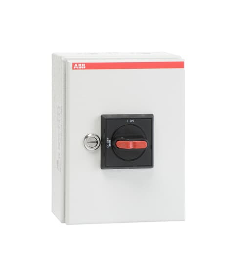 ABB OTL25T3M Выключатель безопасности в металл. корпусе 3Р, In=25A (AC-23A), IP65, 1НО+1НЗ