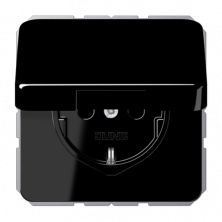 JUNG Штепсельная розетка SCHUKO 16A 250V~ с защитой от влажности; с замком; чёрный