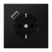 JUNG LS 990 Черный матовый Розетка с USB-зарядным устройством, тип A, SCHUKO
